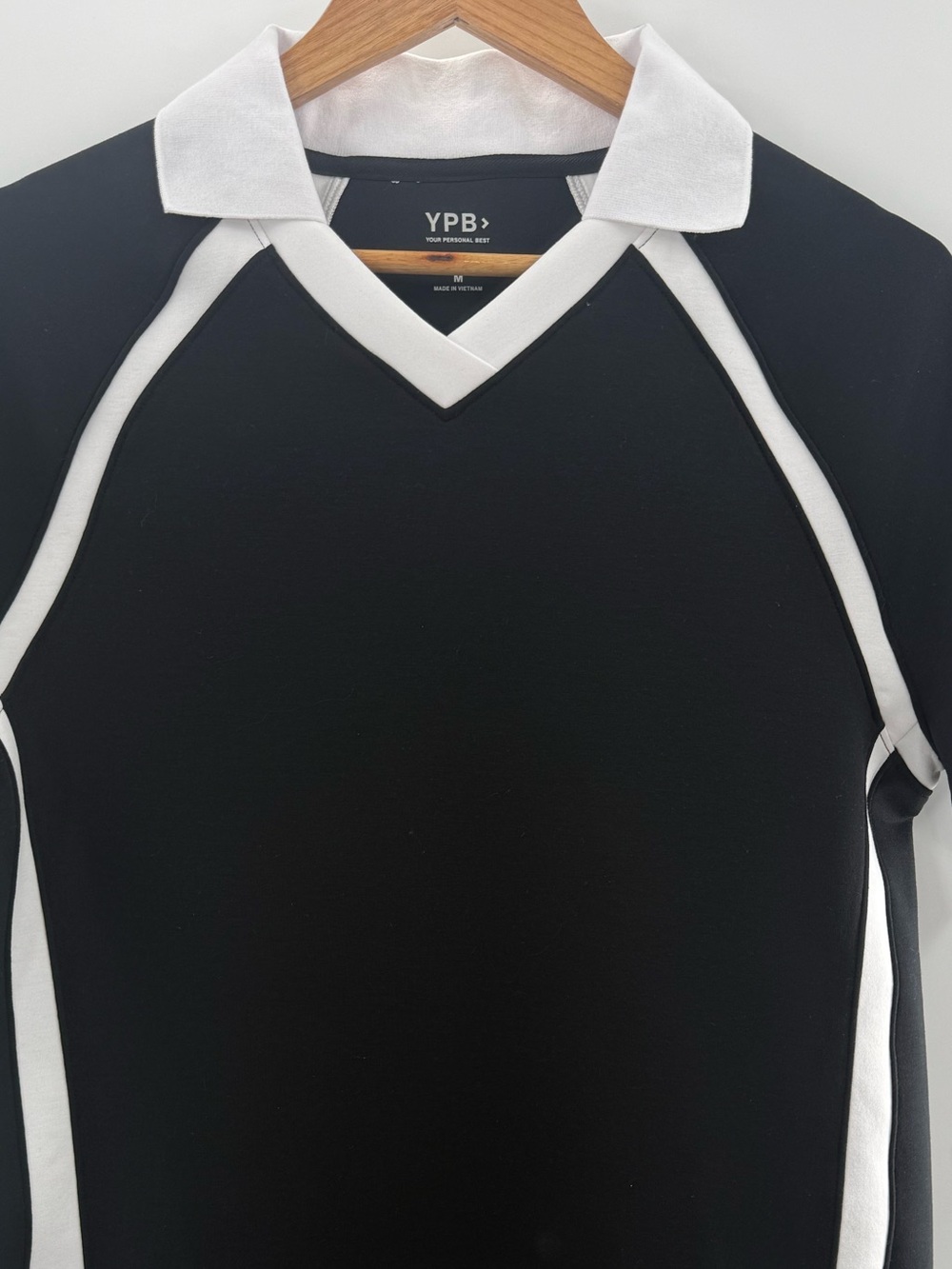 NWT YPB NeoKNIT Polo Mini Dress from Abercrombie & Fitch Black White Sporty M - Picture 3 of 9